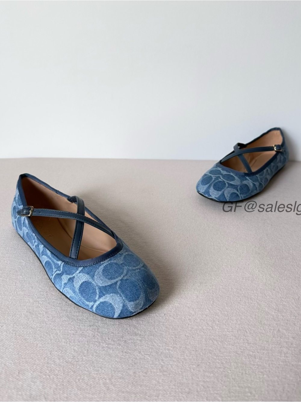 NWT Coach Phoebe Ballet Flat Signature Denim  Blue Size 6 CDF63
